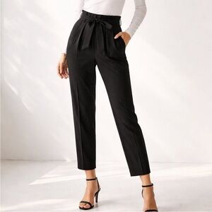 GAP Black Tie-Waist Trousers